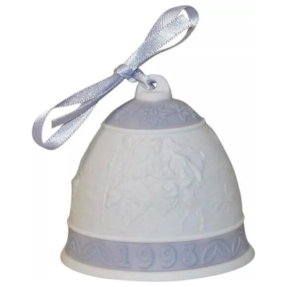 Lladro NIB VINTAGE Set of 7 Porcelain Christmas Bells, 1987 thru 1996, 3"Hx3"W - Picture 7 of 8